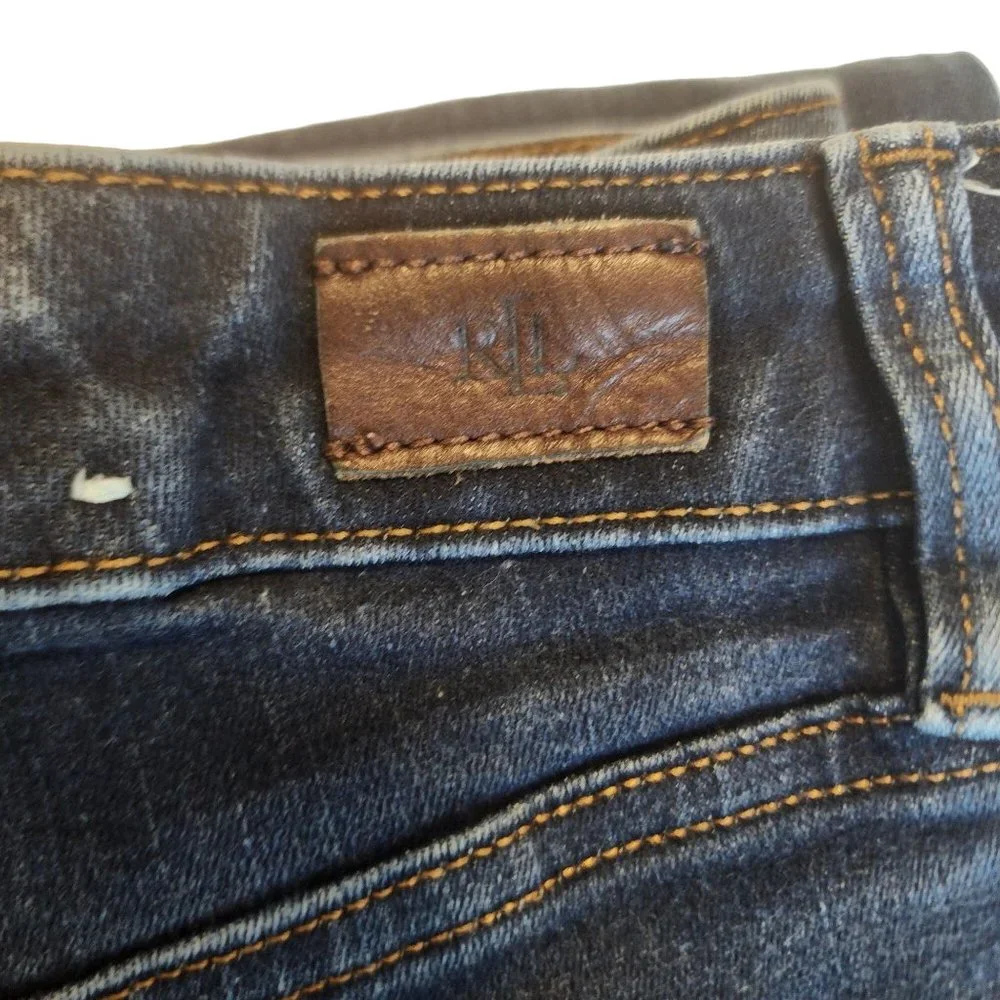 Lauren Ralph Lauren Size 10 Jeans Dark Wash - Picture 10 of 16